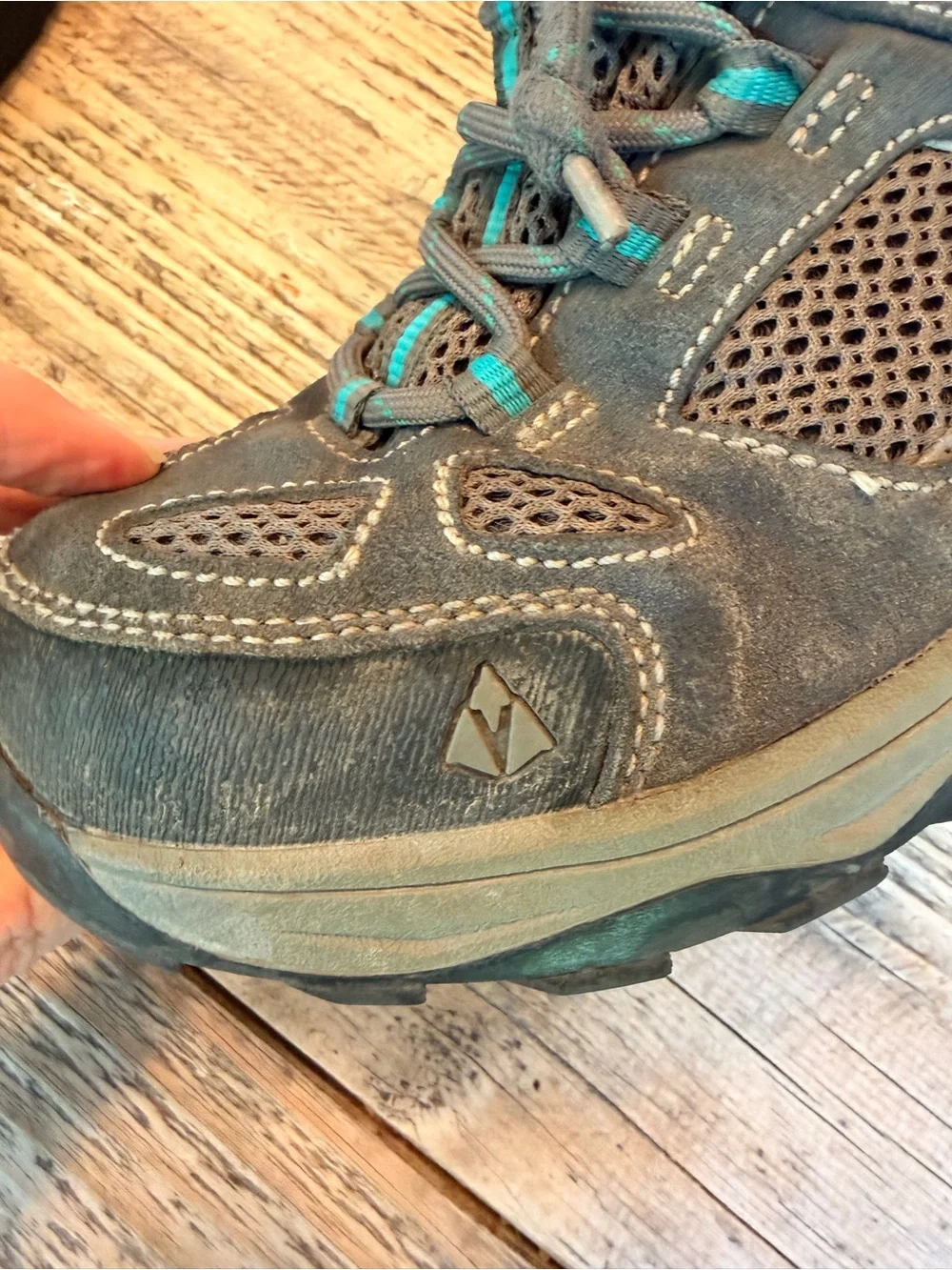 Kids Vasque Gray and Teal Hiking Boots - Youth Size 4
